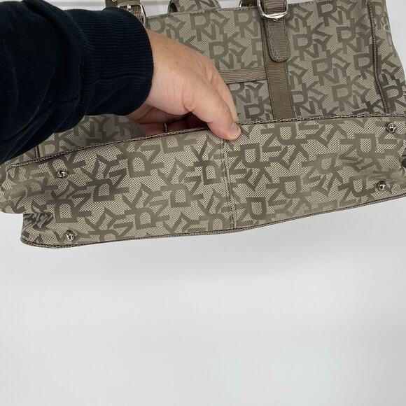 DKNY Monogram Two Handle Tote Gray - Picture 8 of 10